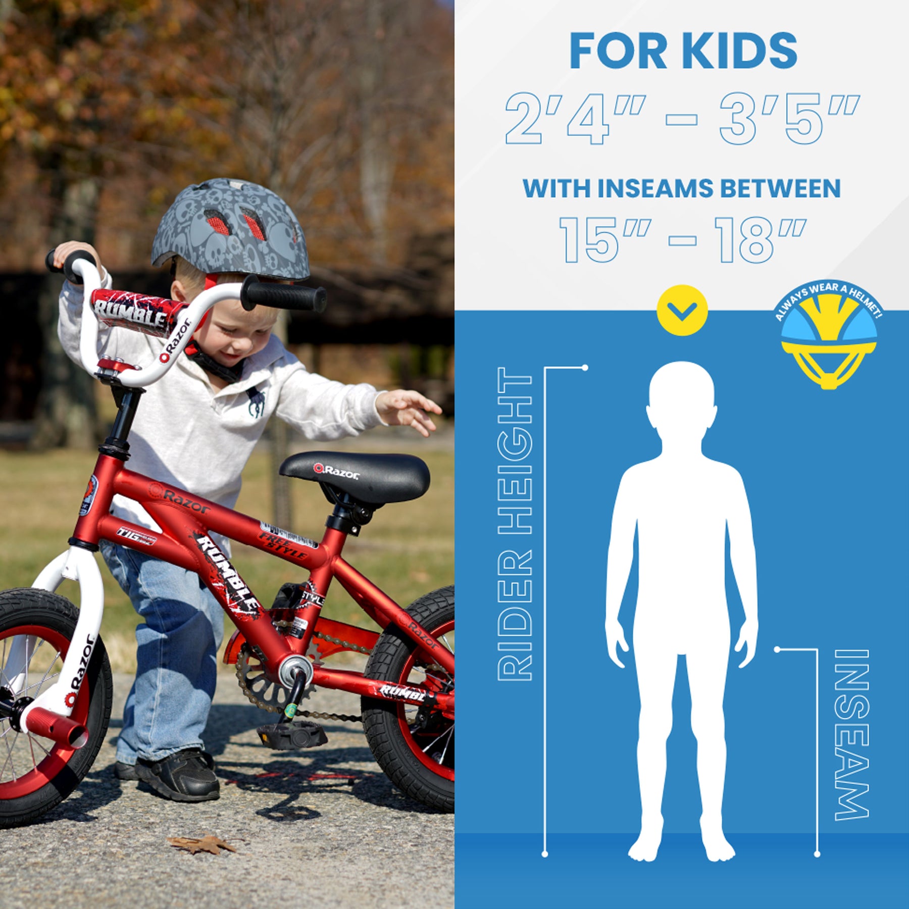 12" Razor® Rumble | BMX Bike for Kids Ages 2-4