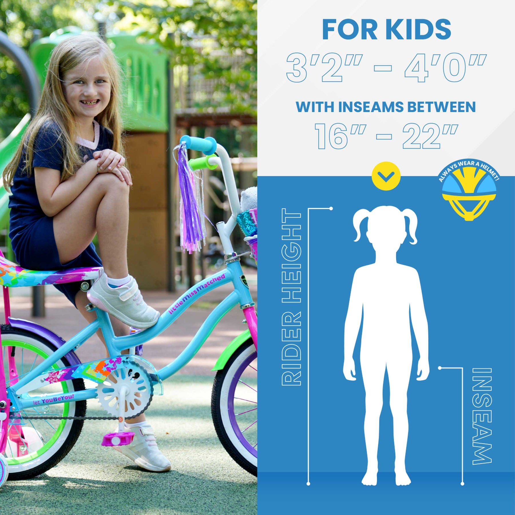 16" LittleMissMatched® High Rise | Cruiser Bike for Kids Ages 4-6