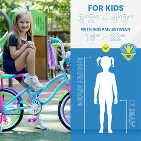 16" LittleMissMatched® High Rise | Cruiser Bike for Kids Ages 4-6