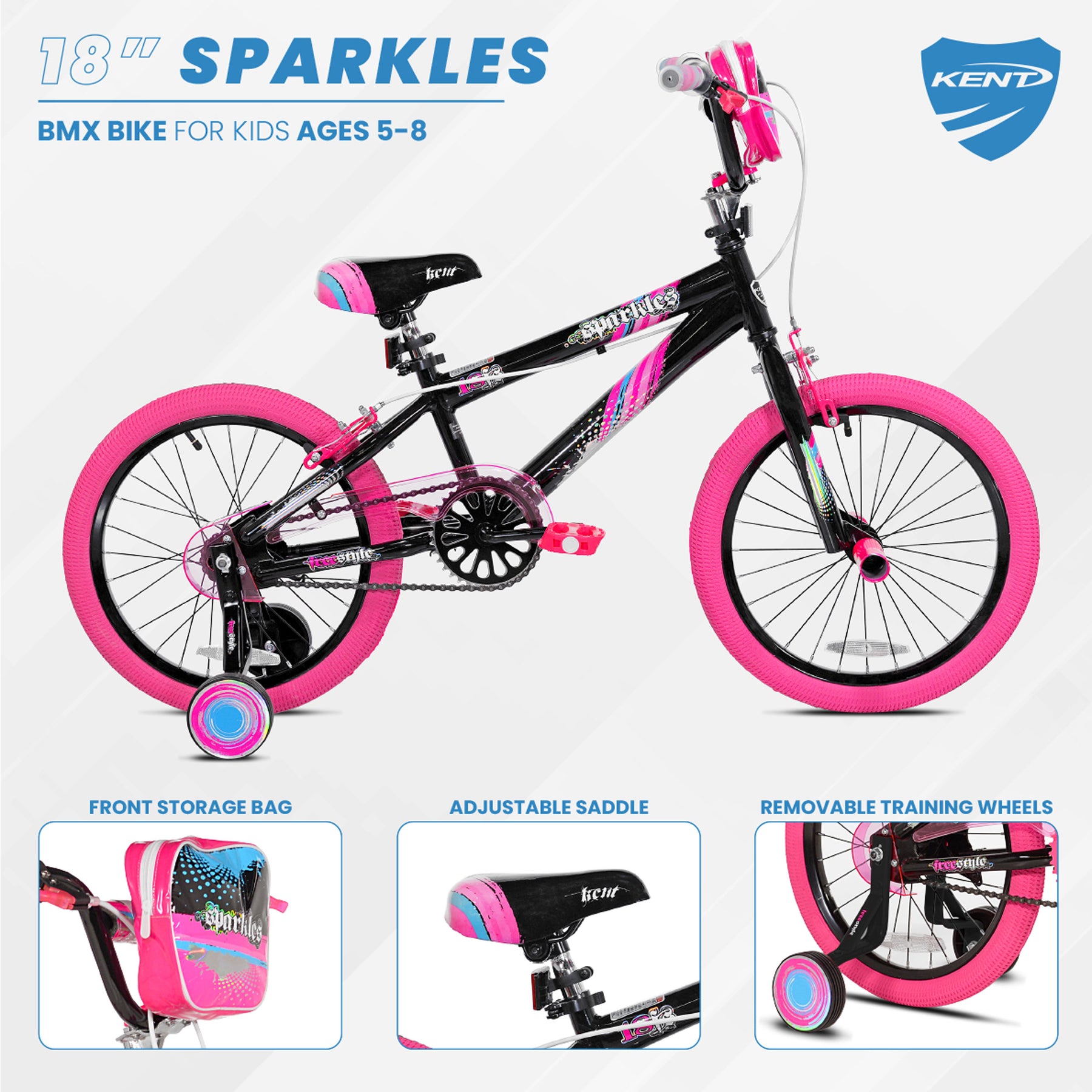 18" Kent Sparkles | BMX Bike for Kids Ages 5-8