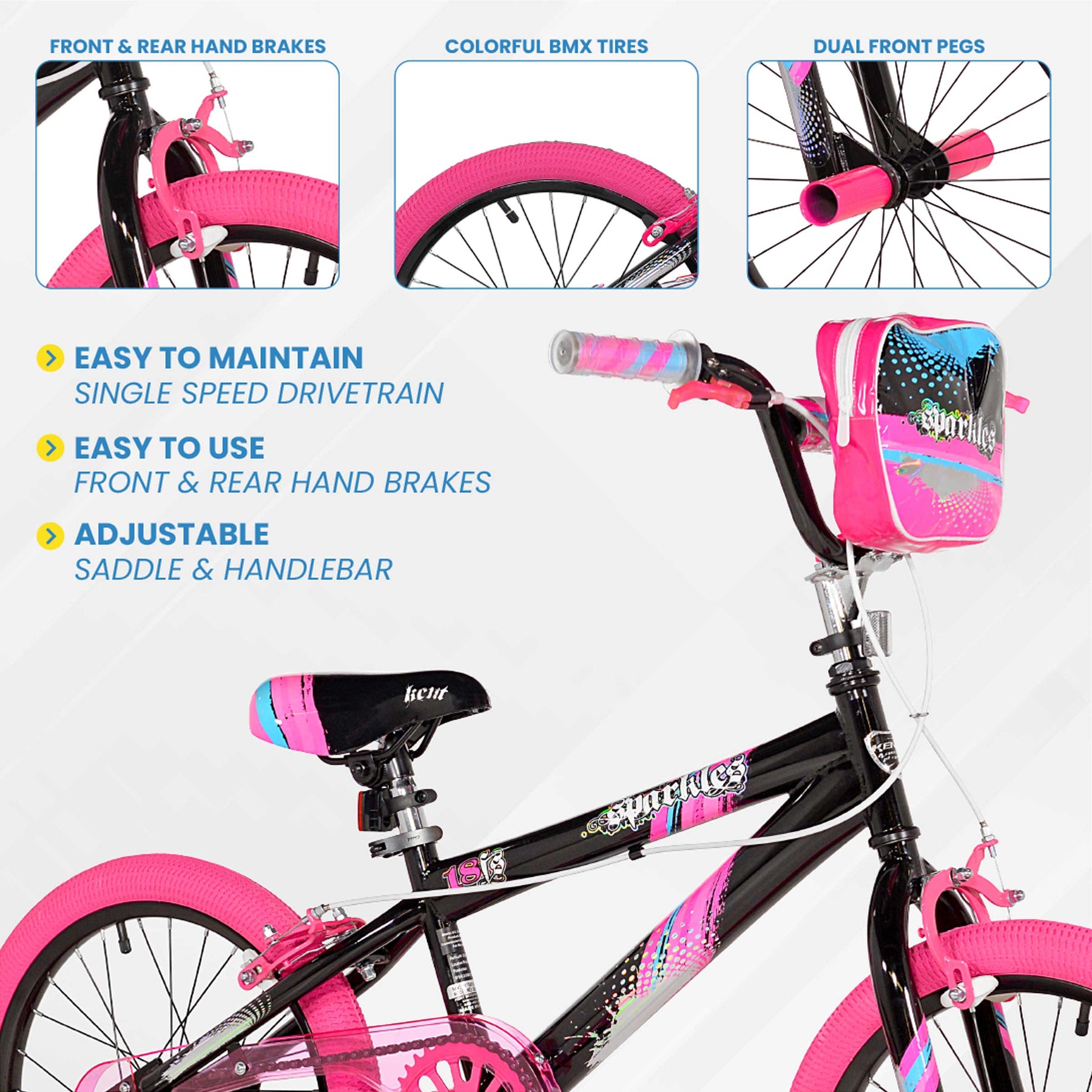 18" Kent Sparkles | BMX Bike for Kids Ages 5-8