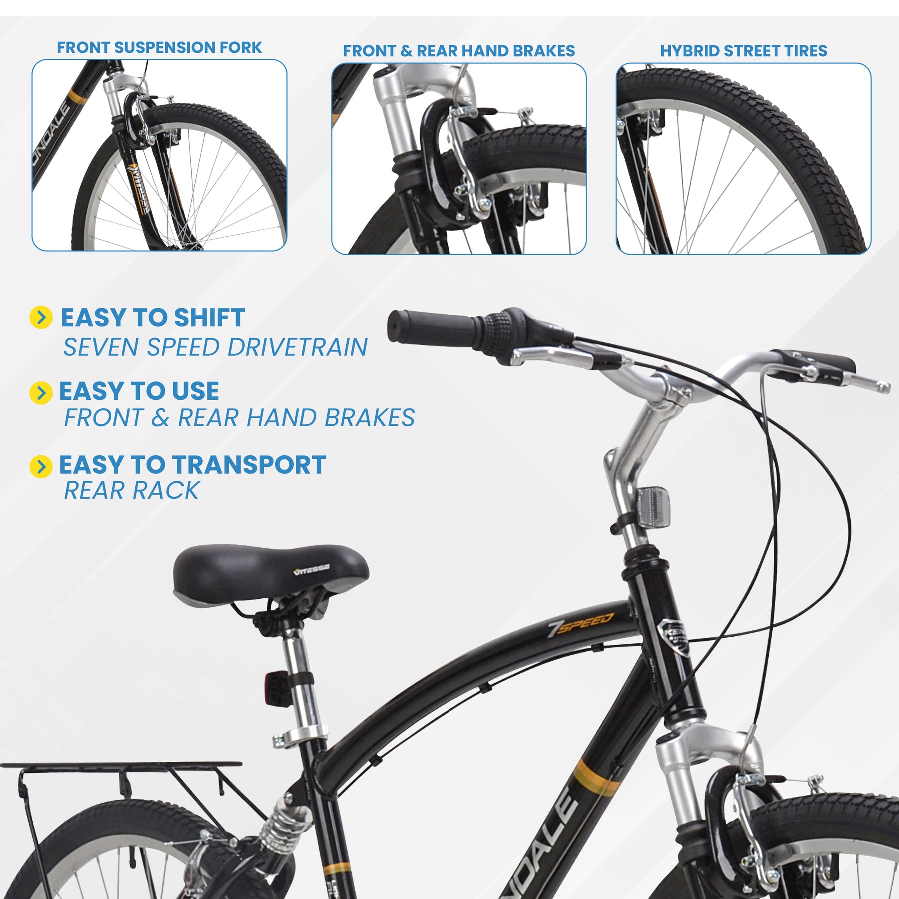 26" Kent Avondale | Hybrid Comfort Bike for Men Ages 13+