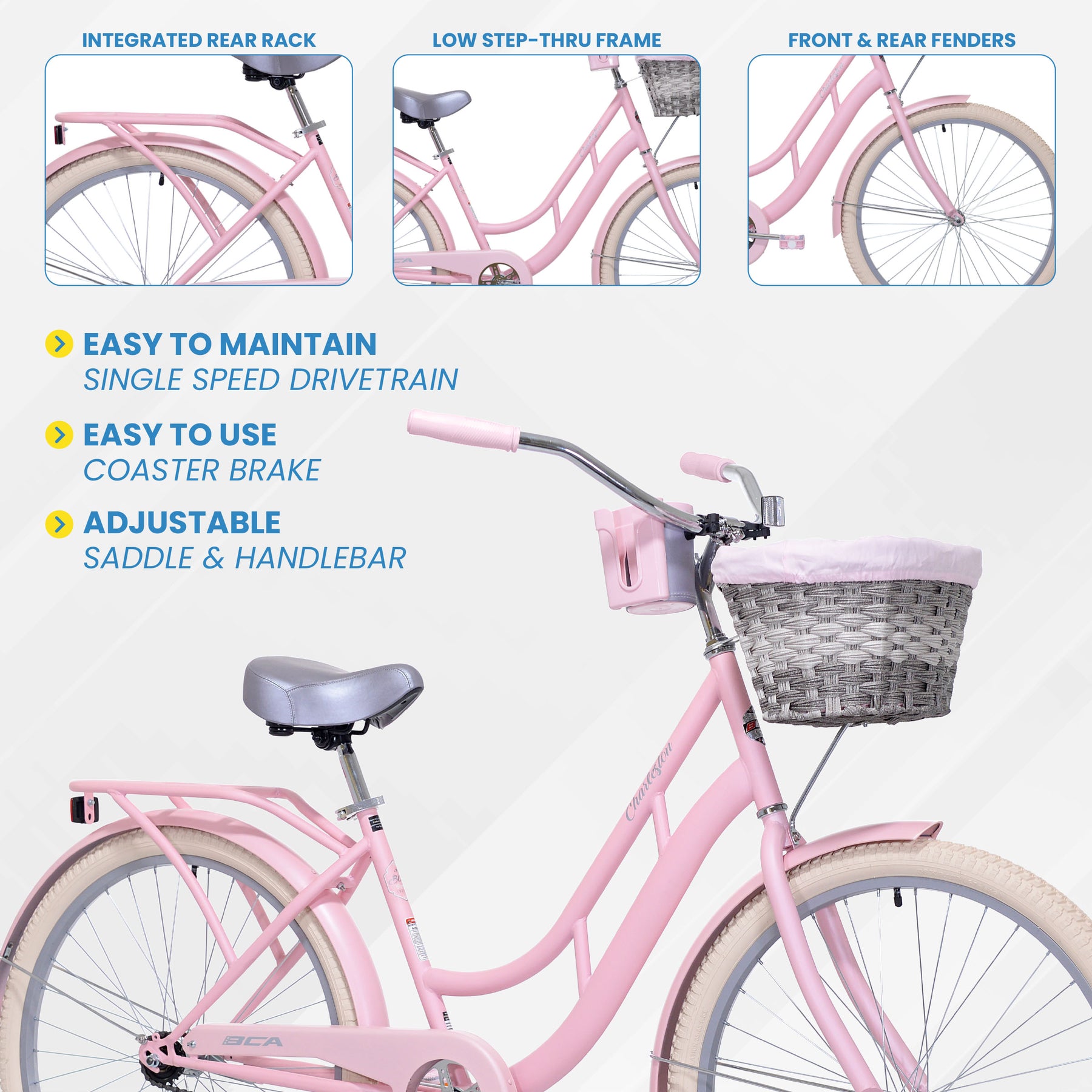 26" BCA Charleston | Cruiser Bike for Women Ages 13+