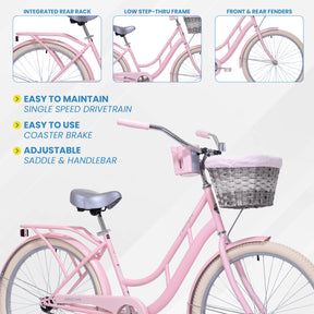 26" BCA Charleston | Cruiser Bike for Women Ages 13+