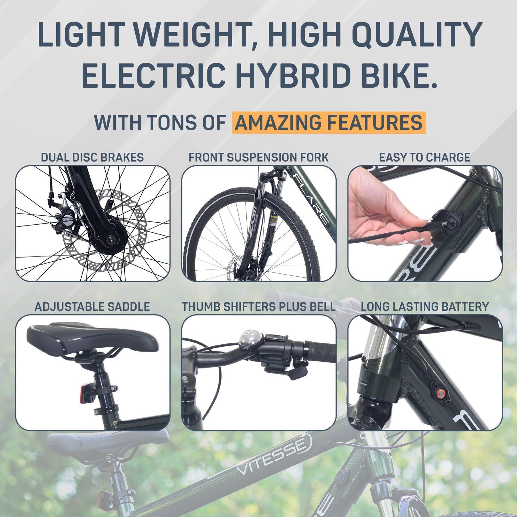 700c Vitesse Flare | Electric Hybrid Bike for Adults Ages 14+